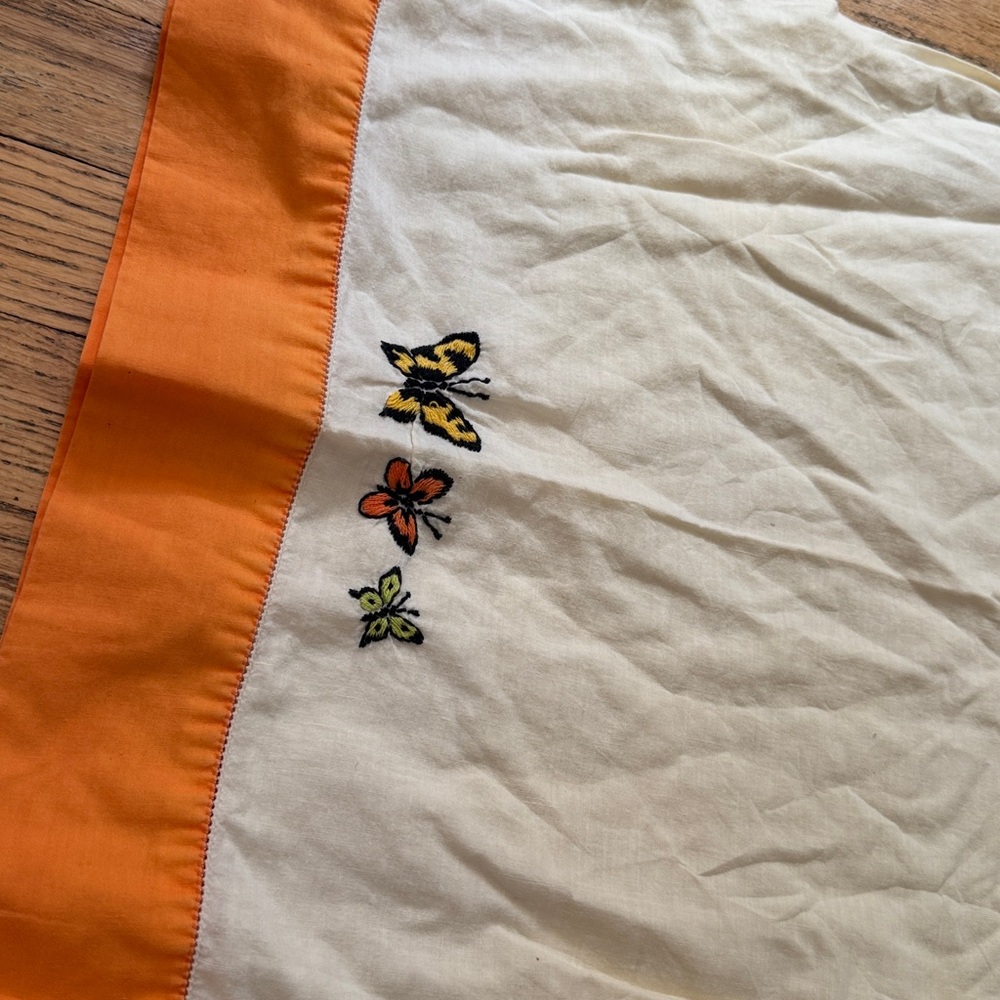 Vintage Embroidered Butterfly Pillowcase